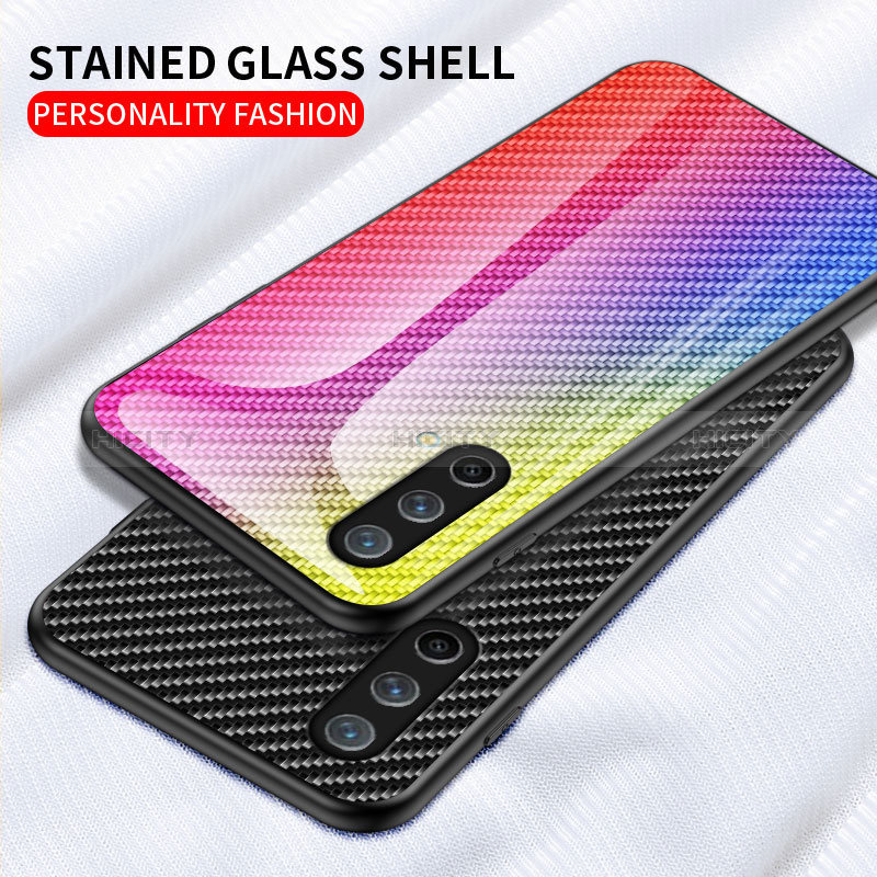 Custodia Silicone Specchio Laterale Sfumato Arcobaleno Cover LS2 per OnePlus Nord CE 5G