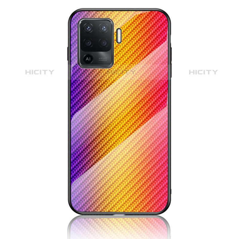 Custodia Silicone Specchio Laterale Sfumato Arcobaleno Cover LS2 per Oppo F19 Pro