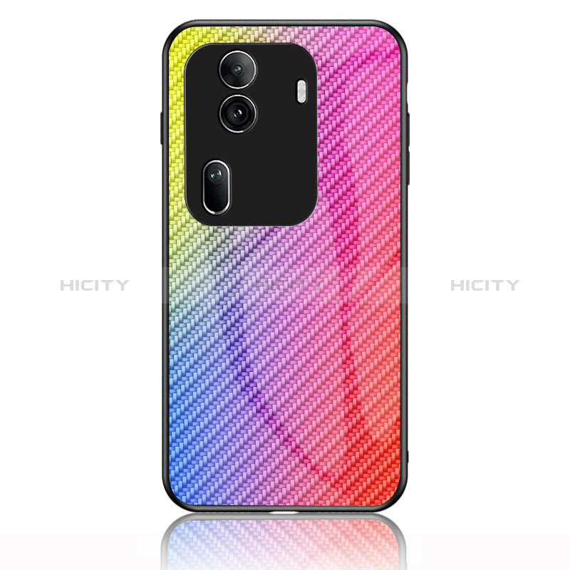 Custodia Silicone Specchio Laterale Sfumato Arcobaleno Cover LS2 per Oppo Reno11 Pro 5G