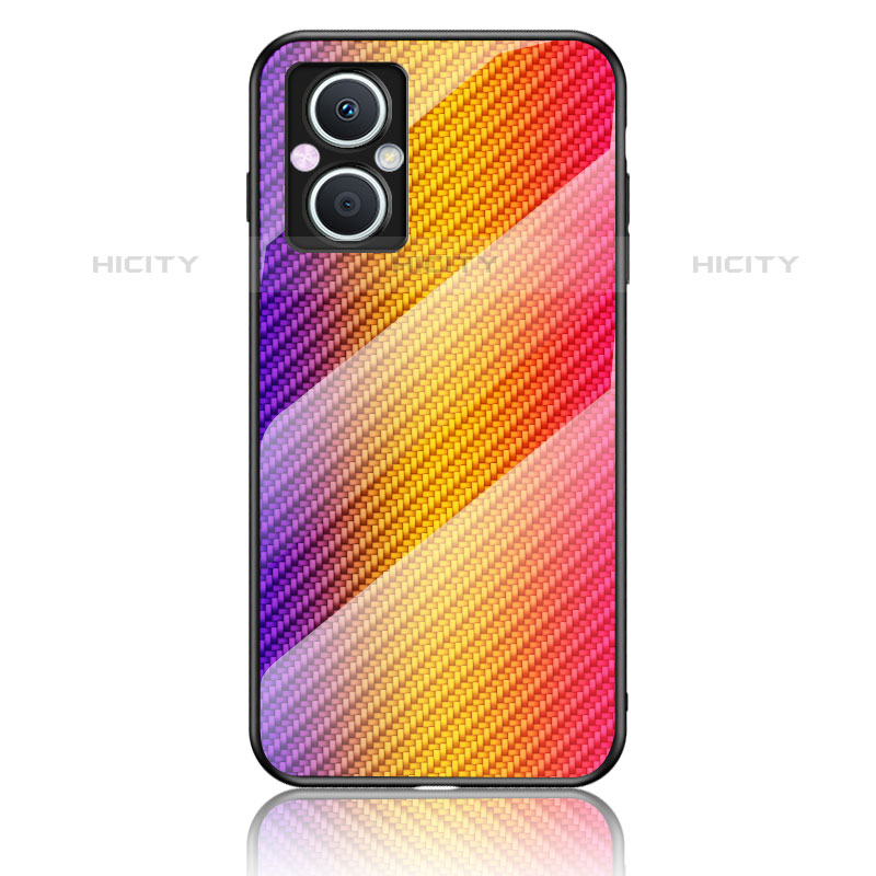 Custodia Silicone Specchio Laterale Sfumato Arcobaleno Cover LS2 per Oppo Reno8 Lite 5G