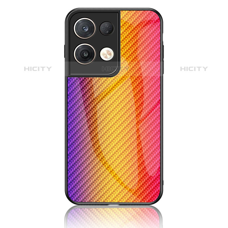 Custodia Silicone Specchio Laterale Sfumato Arcobaleno Cover LS2 per Oppo Reno8 Pro 5G