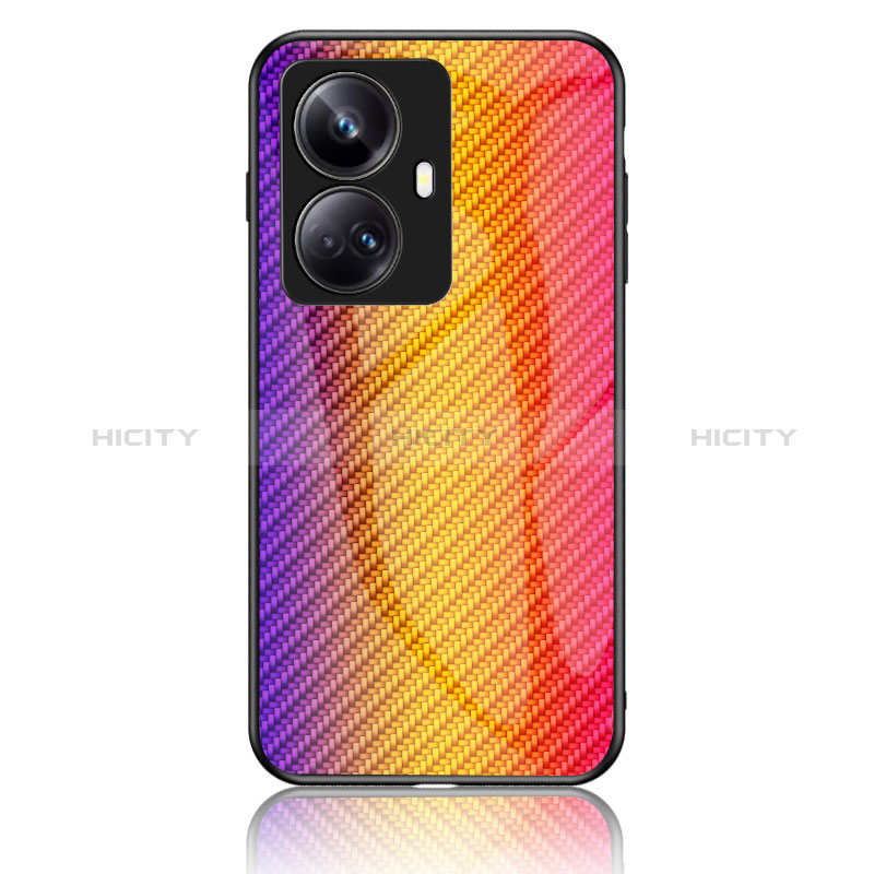 Custodia Silicone Specchio Laterale Sfumato Arcobaleno Cover LS2 per Realme 10 Pro+ Plus 5G