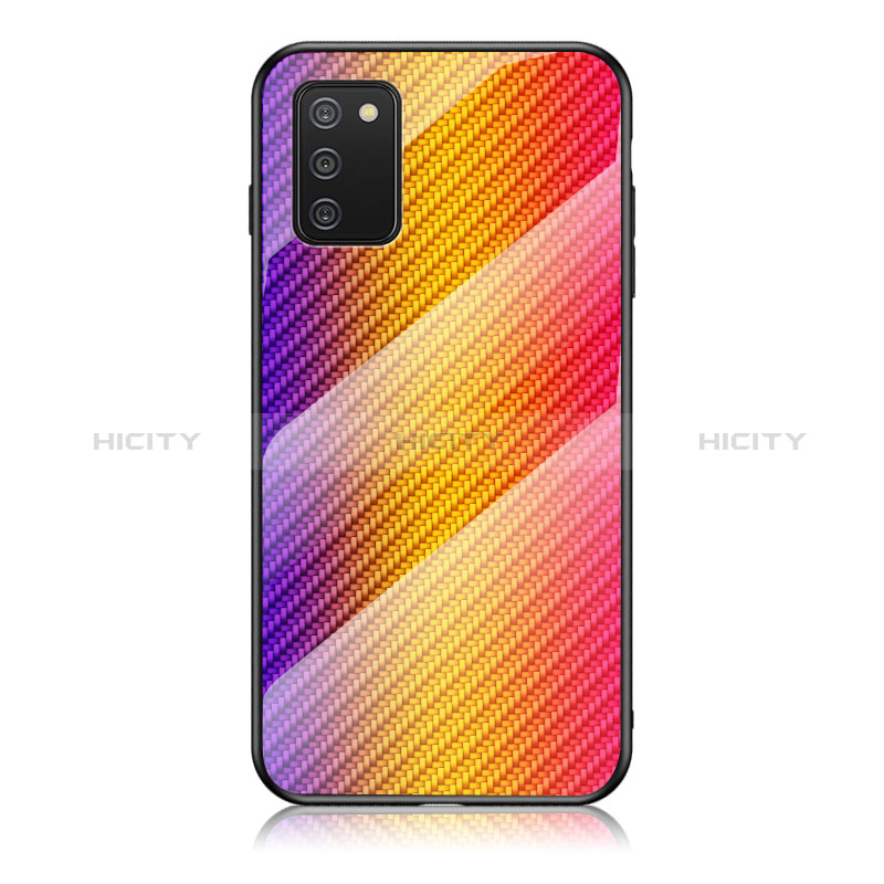 Custodia Silicone Specchio Laterale Sfumato Arcobaleno Cover LS2 per Samsung Galaxy A02s