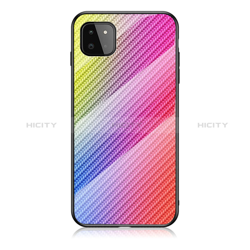 Custodia Silicone Specchio Laterale Sfumato Arcobaleno Cover LS2 per Samsung Galaxy A22s 5G