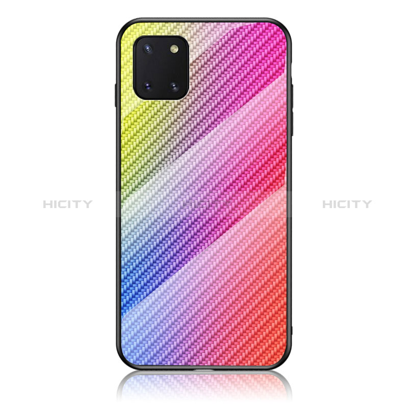 Custodia Silicone Specchio Laterale Sfumato Arcobaleno Cover LS2 per Samsung Galaxy M60s