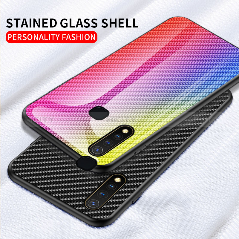 Custodia Silicone Specchio Laterale Sfumato Arcobaleno Cover LS2 per Vivo Y5s