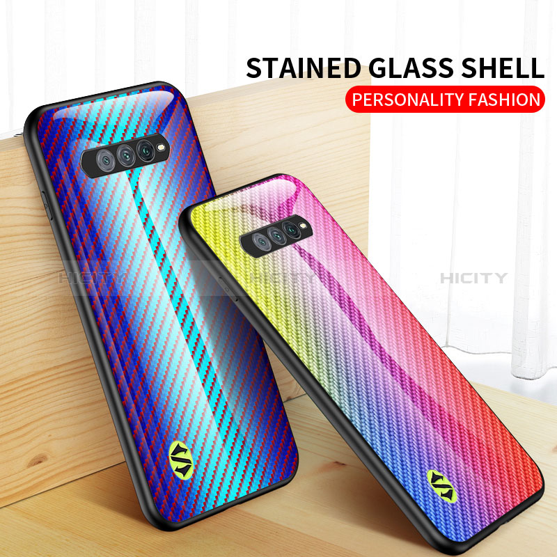 Custodia Silicone Specchio Laterale Sfumato Arcobaleno Cover LS2 per Xiaomi Black Shark 5 RS 5G