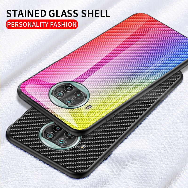 Custodia Silicone Specchio Laterale Sfumato Arcobaleno Cover LS2 per Xiaomi Mi 10i 5G