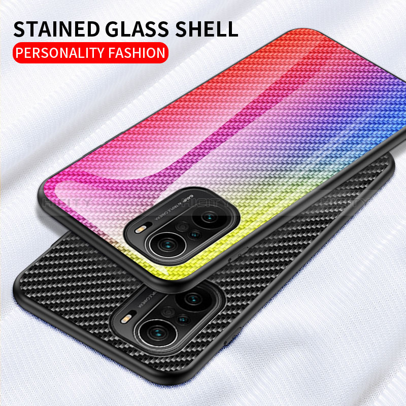 Custodia Silicone Specchio Laterale Sfumato Arcobaleno Cover LS2 per Xiaomi Mi 11i 5G