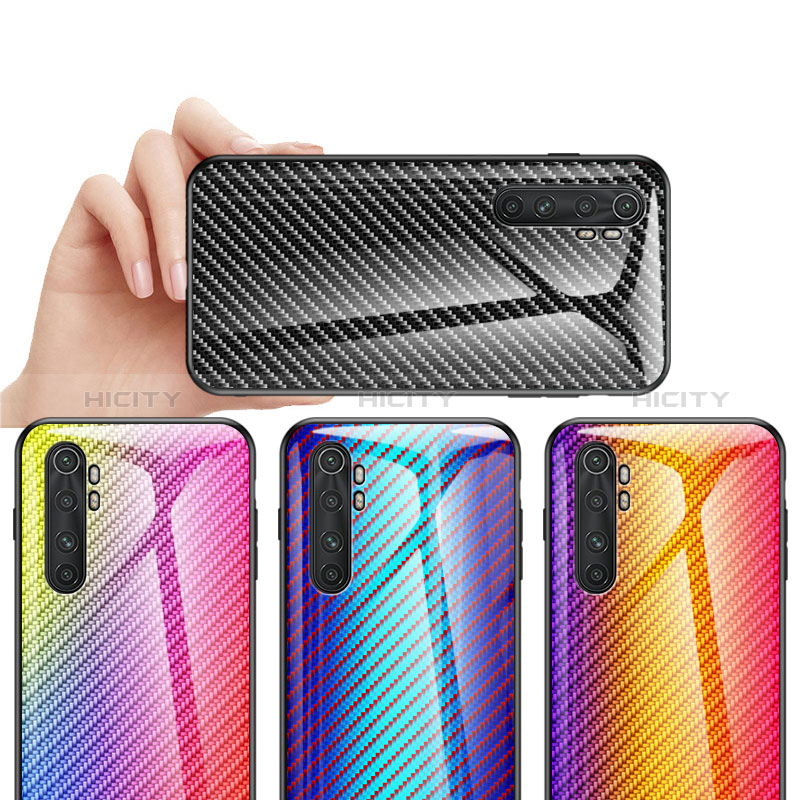 Custodia Silicone Specchio Laterale Sfumato Arcobaleno Cover LS2 per Xiaomi Mi Note 10 Lite