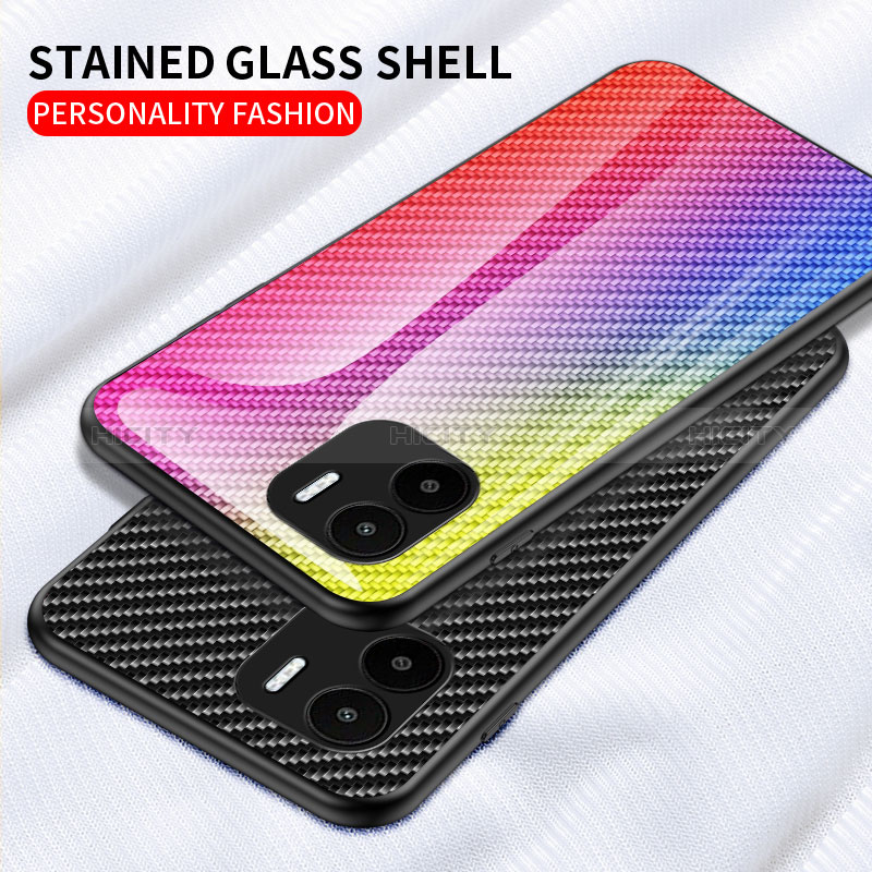 Custodia Silicone Specchio Laterale Sfumato Arcobaleno Cover LS2 per Xiaomi Poco C51