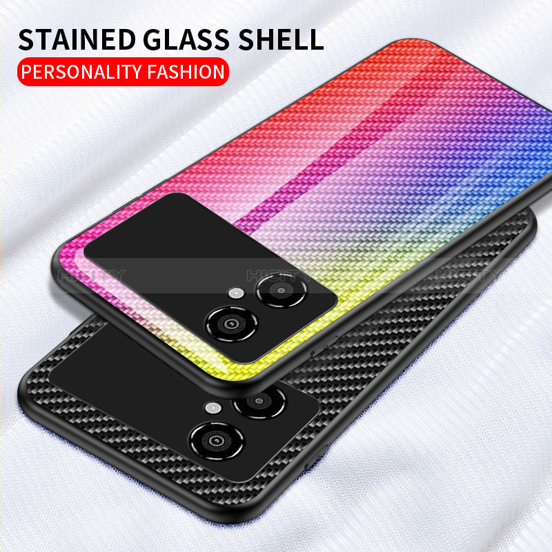 Custodia Silicone Specchio Laterale Sfumato Arcobaleno Cover LS2 per Xiaomi Poco M4 5G