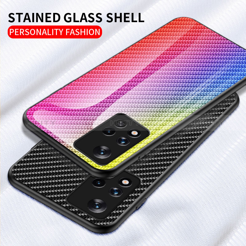 Custodia Silicone Specchio Laterale Sfumato Arcobaleno Cover LS2 per Xiaomi Poco M4 Pro 5G