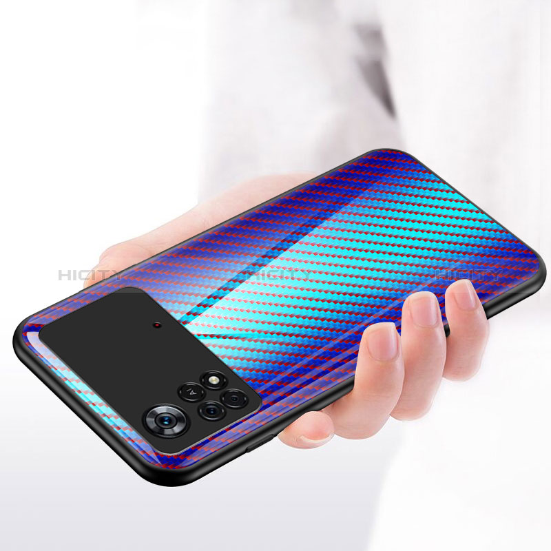 Custodia Silicone Specchio Laterale Sfumato Arcobaleno Cover LS2 per Xiaomi Poco X4 Pro 5G