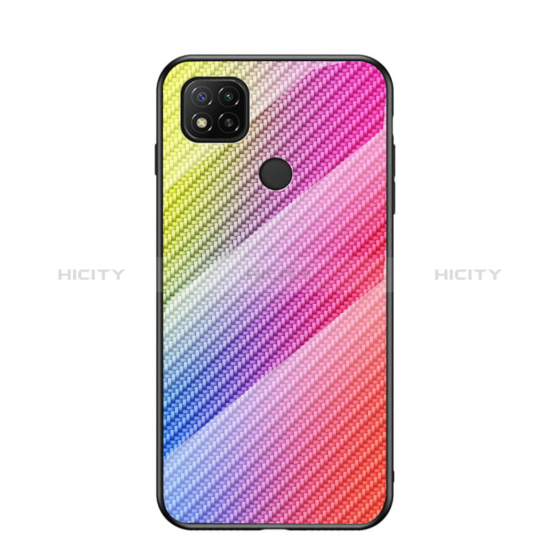 Custodia Silicone Specchio Laterale Sfumato Arcobaleno Cover LS2 per Xiaomi Redmi 9 Activ