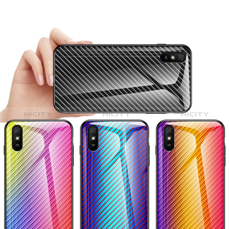 Custodia Silicone Specchio Laterale Sfumato Arcobaleno Cover LS2 per Xiaomi Redmi 9AT