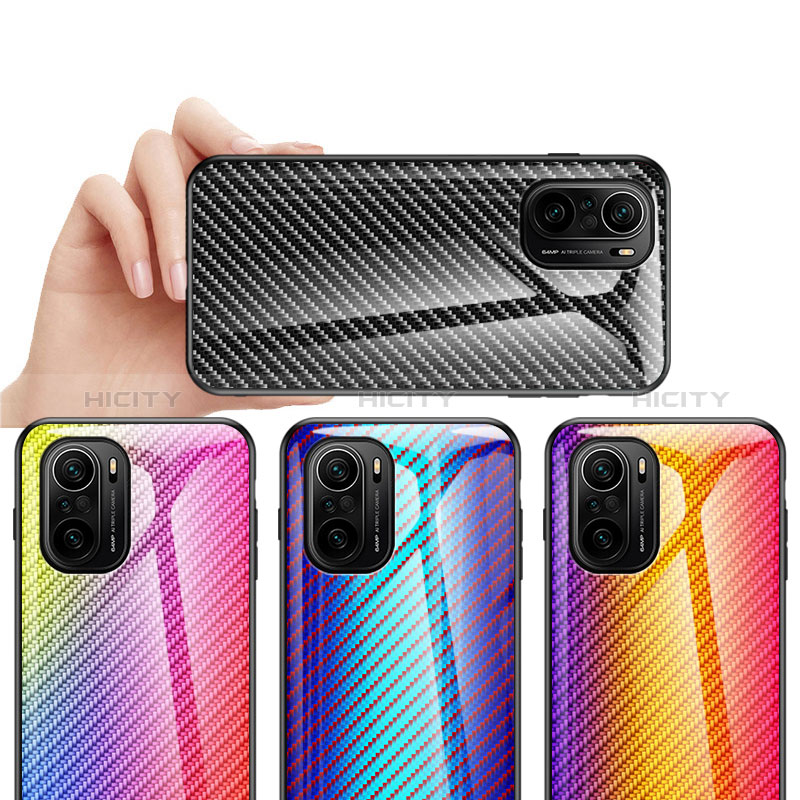 Custodia Silicone Specchio Laterale Sfumato Arcobaleno Cover LS2 per Xiaomi Redmi K40 Pro+ Plus 5G