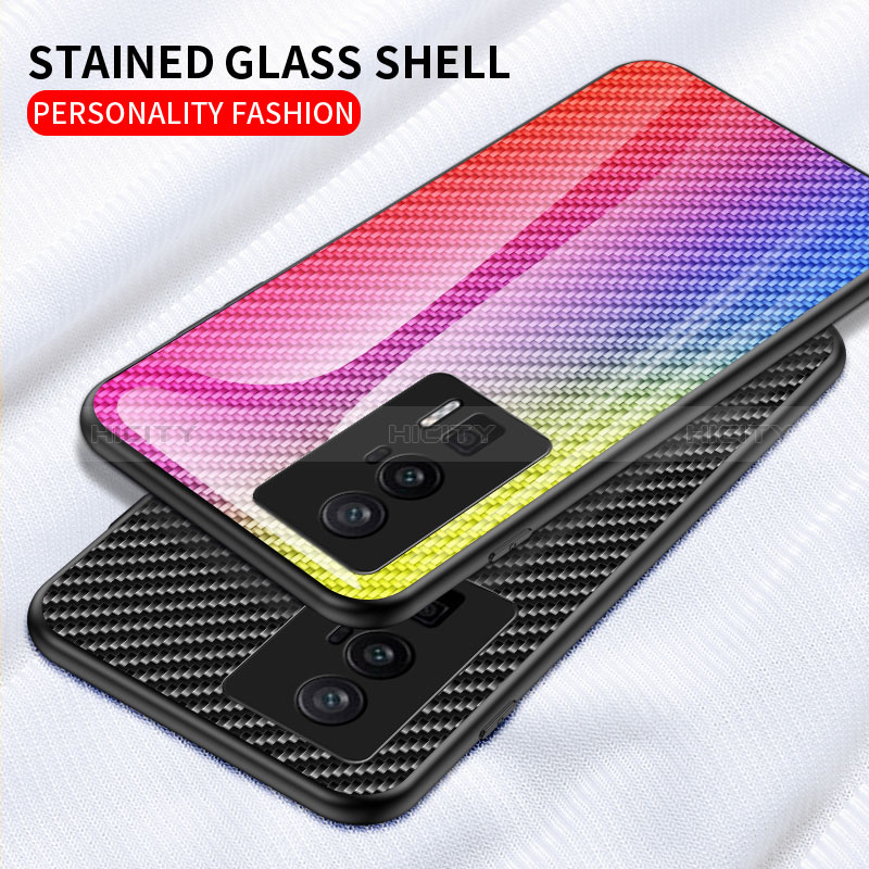 Custodia Silicone Specchio Laterale Sfumato Arcobaleno Cover LS2 per Xiaomi Redmi K60 Pro 5G