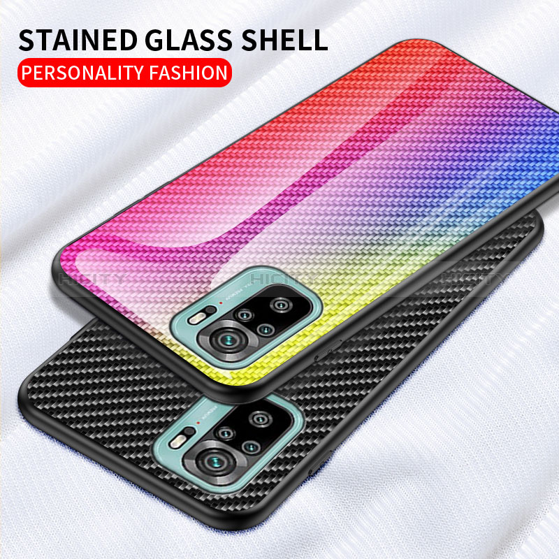 Custodia Silicone Specchio Laterale Sfumato Arcobaleno Cover LS2 per Xiaomi Redmi Note 10 4G