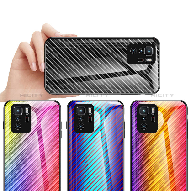 Custodia Silicone Specchio Laterale Sfumato Arcobaleno Cover LS2 per Xiaomi Redmi Note 10 Pro 5G