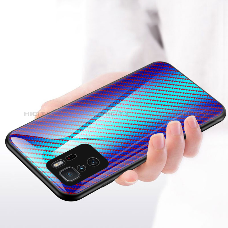 Custodia Silicone Specchio Laterale Sfumato Arcobaleno Cover LS2 per Xiaomi Redmi Note 10 Pro 5G