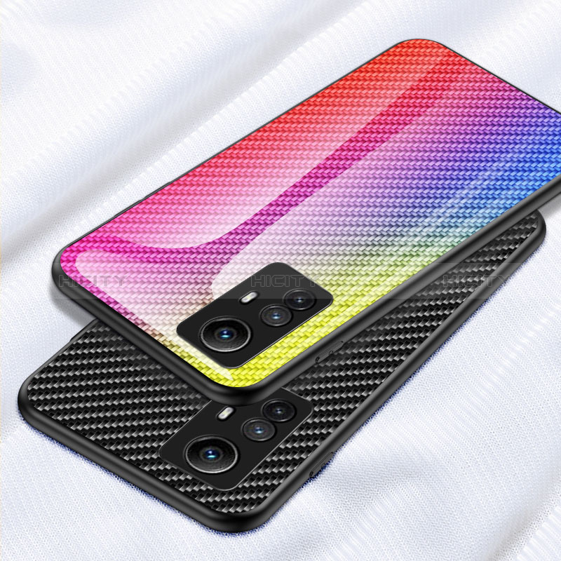 Custodia Silicone Specchio Laterale Sfumato Arcobaleno Cover LS2 per Xiaomi Redmi Note 12S