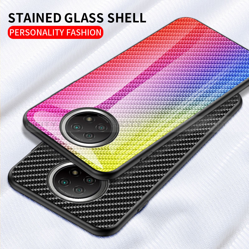 Custodia Silicone Specchio Laterale Sfumato Arcobaleno Cover LS2 per Xiaomi Redmi Note 9 5G