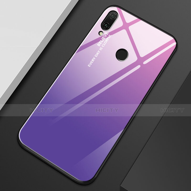 Custodia Silicone Specchio Laterale Sfumato Arcobaleno Cover M01 per Huawei Enjoy 9 Plus