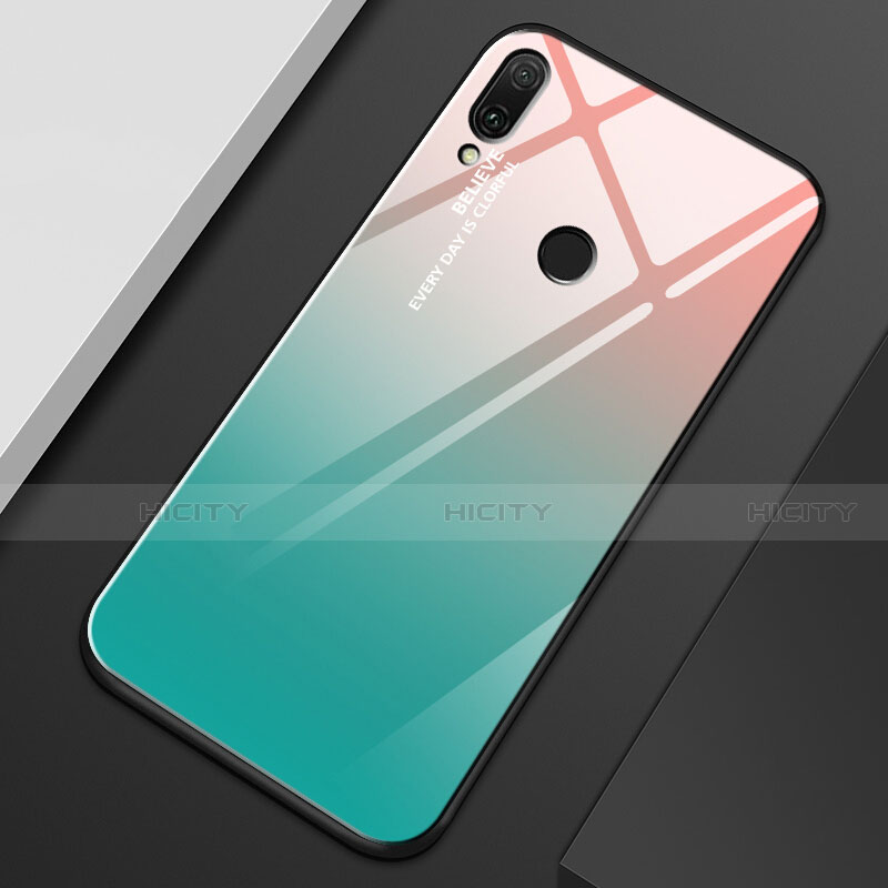 Custodia Silicone Specchio Laterale Sfumato Arcobaleno Cover M01 per Huawei Y9 (2019)