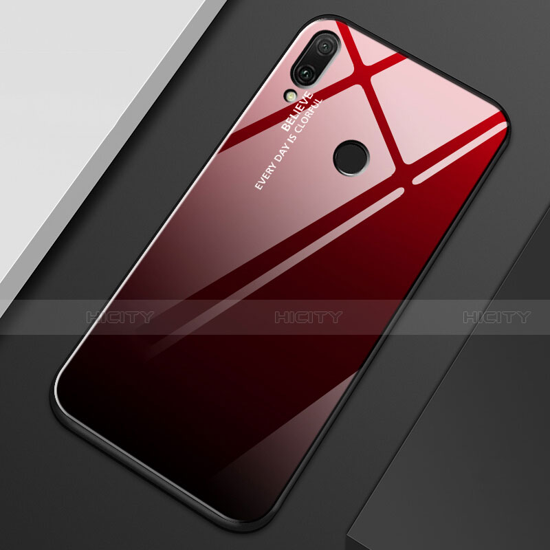 Custodia Silicone Specchio Laterale Sfumato Arcobaleno Cover M01 per Huawei Y9 (2019)