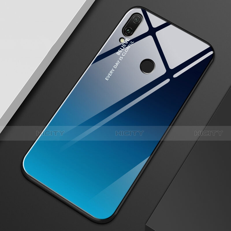 Custodia Silicone Specchio Laterale Sfumato Arcobaleno Cover M01 per Huawei Y9 (2019)