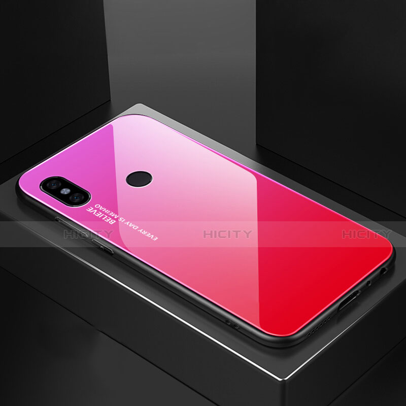 Custodia Silicone Specchio Laterale Sfumato Arcobaleno Cover M01 per Xiaomi Mi A2