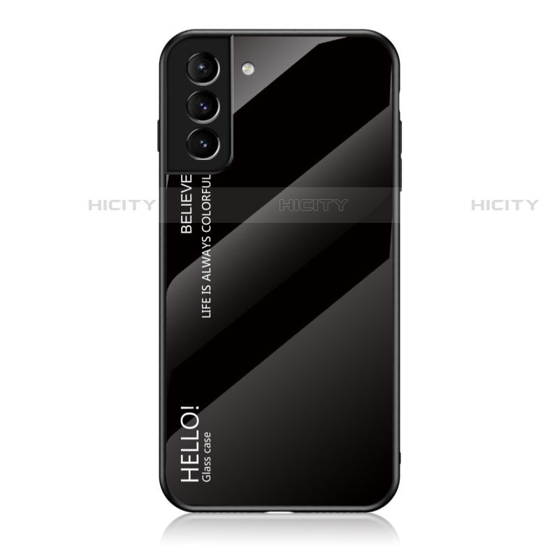 Custodia Silicone Specchio Laterale Sfumato Arcobaleno Cover M02 per Samsung Galaxy S21 FE 5G Nero