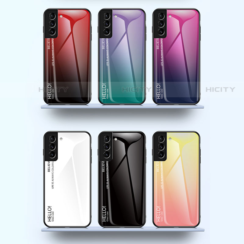 Custodia Silicone Specchio Laterale Sfumato Arcobaleno Cover M02 per Samsung Galaxy S23 Plus 5G