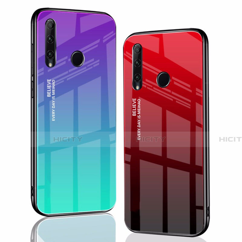 Custodia Silicone Specchio Laterale Sfumato Arcobaleno Cover per Huawei Honor 20E