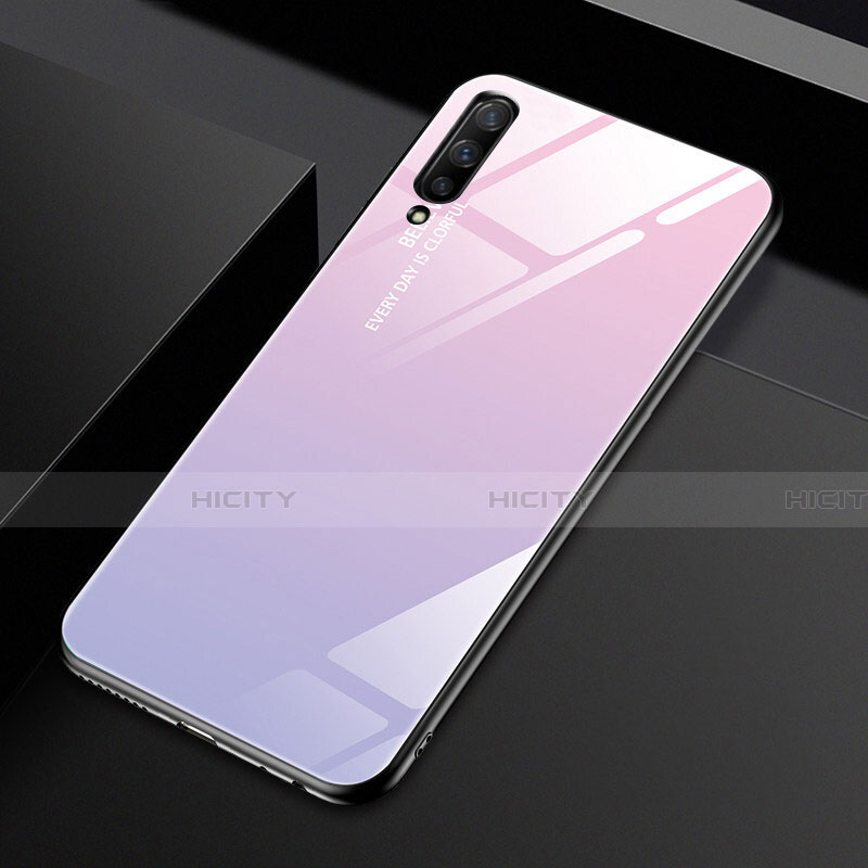 Custodia Silicone Specchio Laterale Sfumato Arcobaleno Cover per Huawei Honor 9X Pro Rosa