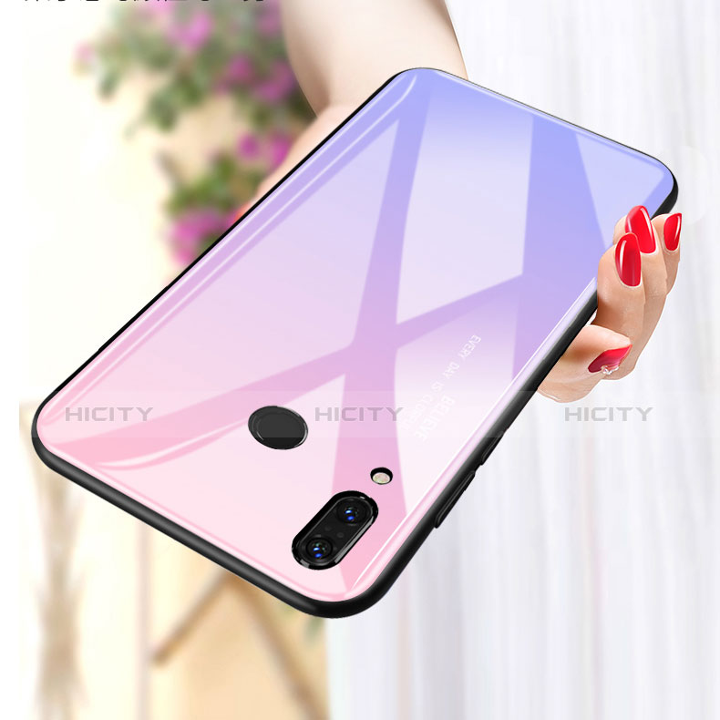 Custodia Silicone Specchio Laterale Sfumato Arcobaleno Cover per Huawei Honor Play