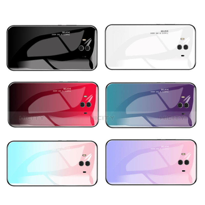 Custodia Silicone Specchio Laterale Sfumato Arcobaleno Cover per Huawei Mate 10