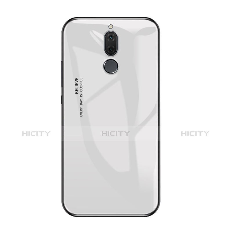 Custodia Silicone Specchio Laterale Sfumato Arcobaleno Cover per Huawei Mate 10 Lite Bianco