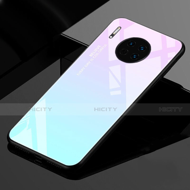 Custodia Silicone Specchio Laterale Sfumato Arcobaleno Cover per Huawei Mate 30 5G