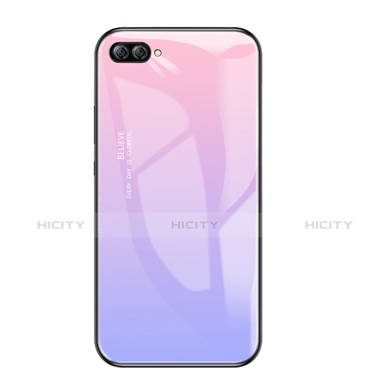 Custodia Silicone Specchio Laterale Sfumato Arcobaleno Cover per Huawei Nova 2S Viola