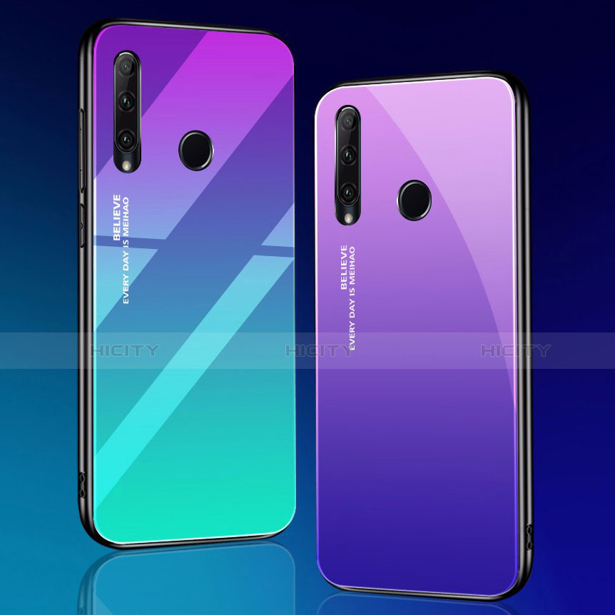 Custodia Silicone Specchio Laterale Sfumato Arcobaleno Cover per Huawei P Smart+ Plus (2019)