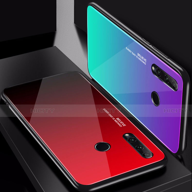 Custodia Silicone Specchio Laterale Sfumato Arcobaleno Cover per Huawei P Smart+ Plus (2019)