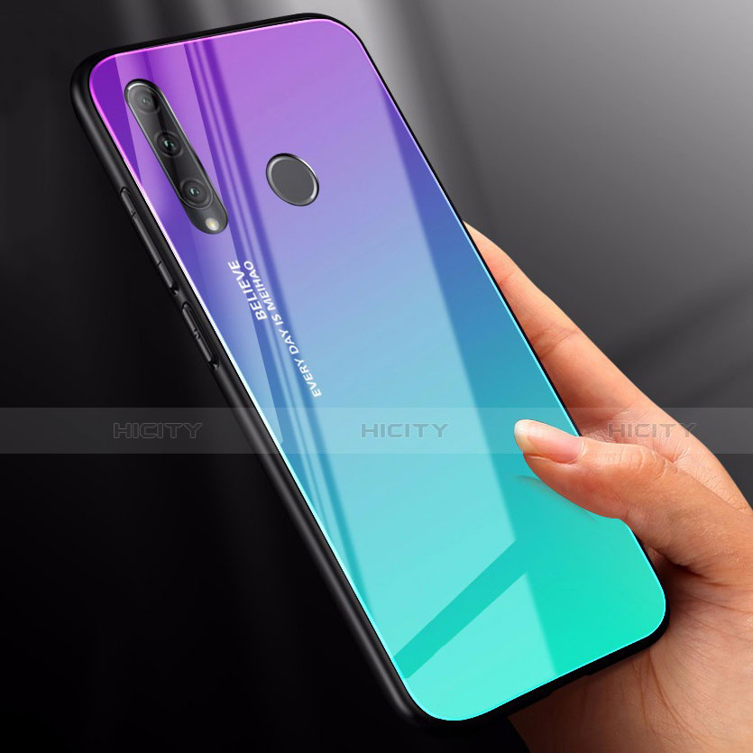 Custodia Silicone Specchio Laterale Sfumato Arcobaleno Cover per Huawei P Smart+ Plus (2019)