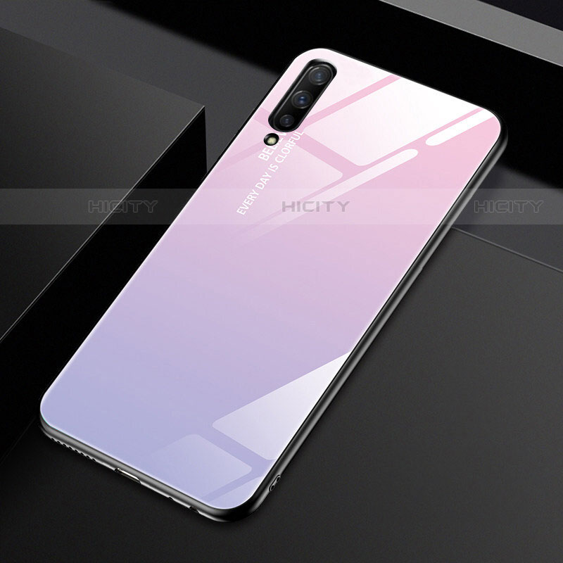 Custodia Silicone Specchio Laterale Sfumato Arcobaleno Cover per Huawei P Smart Pro (2019)