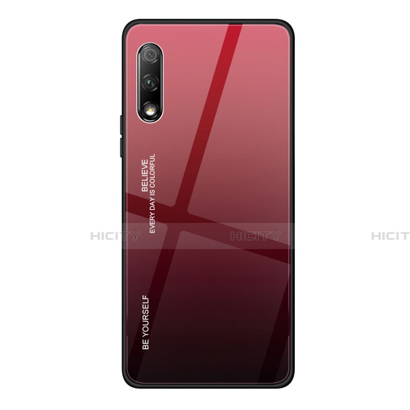 Custodia Silicone Specchio Laterale Sfumato Arcobaleno Cover per Huawei P Smart Z (2019)