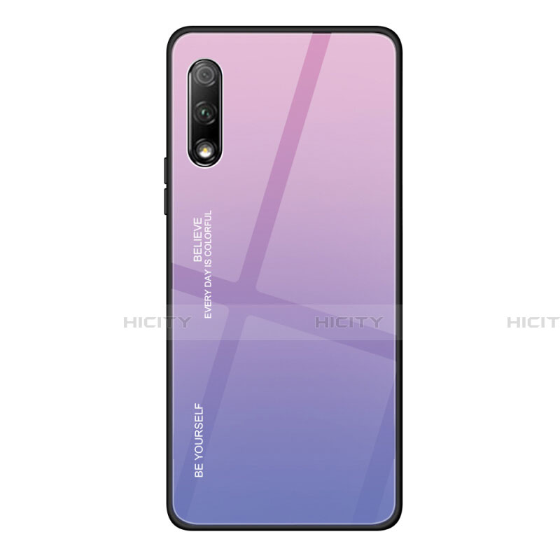 Custodia Silicone Specchio Laterale Sfumato Arcobaleno Cover per Huawei P Smart Z (2019)