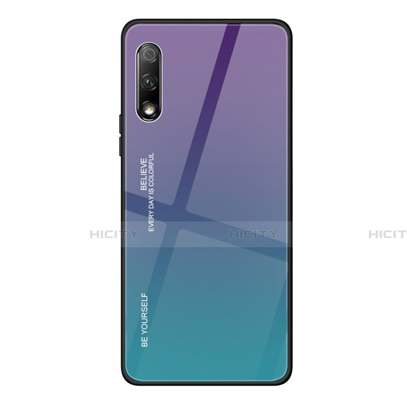 Custodia Silicone Specchio Laterale Sfumato Arcobaleno Cover per Huawei P Smart Z (2019)