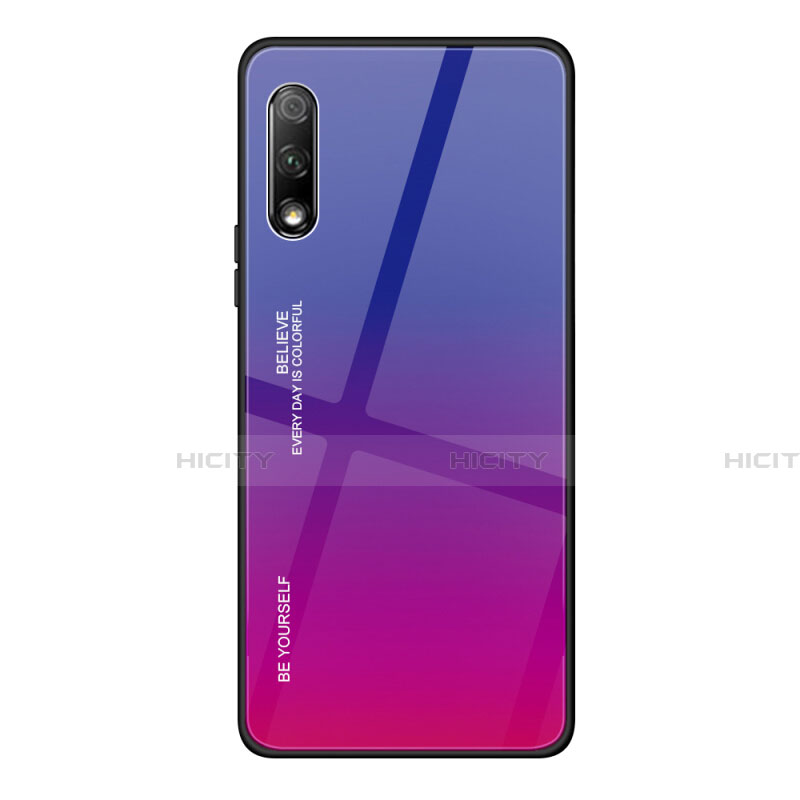 Custodia Silicone Specchio Laterale Sfumato Arcobaleno Cover per Huawei P Smart Z (2019)