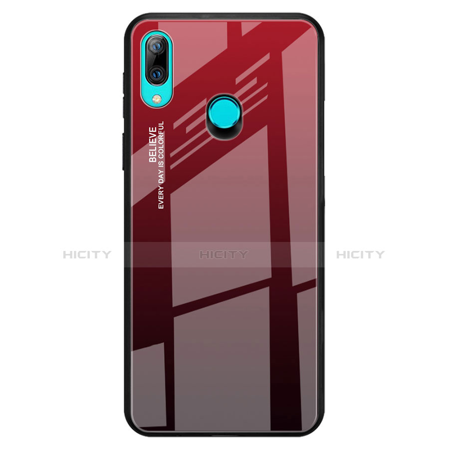 Custodia Silicone Specchio Laterale Sfumato Arcobaleno Cover per Huawei P Smart Z Rosso